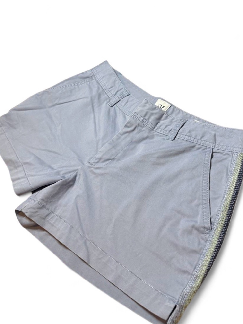 GAP Periwinkle Chino Shorts 3 Inch Inseam Coastal Prep Navy Green Stitching 6